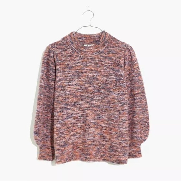 Madewell Sweaters - Madewell Space Dyed Eaton Puff-Sleeve Sweater Mock Neck Size XS NWT